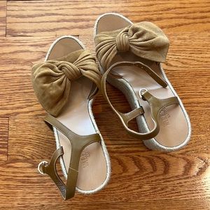 Valentino suede bow wedge sandals